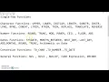 SINGLE ROW FUNCTIONS - CHARACTER FUNCTIONS