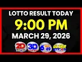 Lotto Result Today 9PM Draw March 29 2026 2D 3D Swertres PCSO