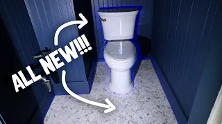 Marble tile and toilet renovation – DIY Bathroom Remodel (and belt sander races) #diy