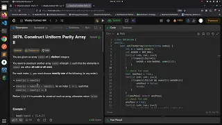 Leetcode 3876 Construct Uniform Parity Array II Weekly Contest 494