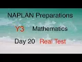 NAPLAN Preparations Year 3 Mathematics Day 20 - Fractions percentages and time Real Test