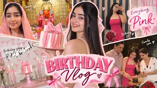 How i celebrated my birthday 🎂 Full birthday vlog *Pink* Decor🌸 Pooja, Shoot & Family✨