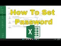 How to Set Password Protection For Excel Workbook Tutorial