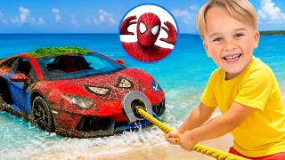 Kids fix and repair old toys - Funny Stories for children