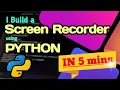 I Built a Screen Recorder using Python in Just 5 Minutes python project for any level in you are