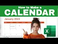 How to Create a Monthly or Yearly CALENDAR in EXCEL Free Easy Templates