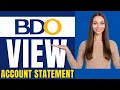 How To View Statement Of Account In BDO Online 2025 How To Get BDO Bank Statement Online