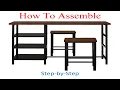 How to assemble Mainstays 3-Piece Metal Pub Set With Wooden Top Dark Mahogany
