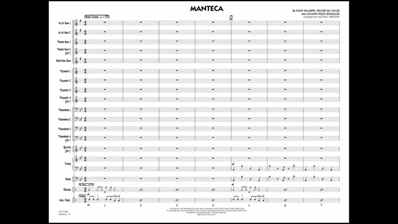 Manteca arranged by Michael Sweeney Manteca arranged by Michael Sweeney