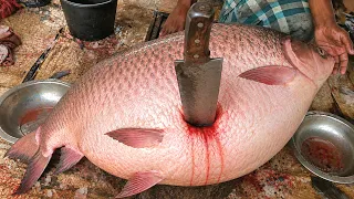 😱😱😱 Never Seen || Giant Rohu Fish Cutting Live In Fish Market | Big Rohu Fish Cutting Skills