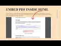 How to Embed An PDF Document Inside an HTML Website Design Embed PDF Inside website