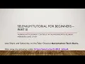 Selenium Tutorial for Beginners - Part 3