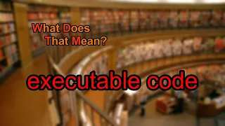 What does executable code mean