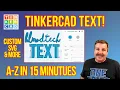 Slick Tinkercad Text Custom Fonts SVG Skills in 15 minutes