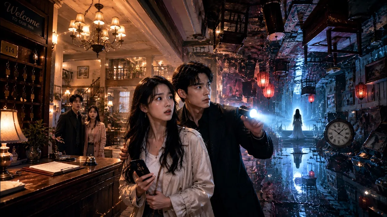 Trapped in a cursed hotel, a ghost helped them uncover the truth 🔮💥 poster