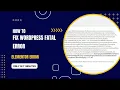 How to fix wordpress fatal error elementor pro update problem elementor fatal error