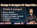 2 3 Binary Search Iterative Divide and Conquer Complexity Analysis DAA