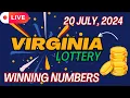 Virginia Day Lottery Results For - 20 Jul 2024