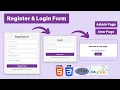 Login and Register Form with User and Admin page using HTML CSS PHP and MySQL Database