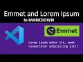 Using Emmet and Lorem Ipsum in Markdown files with Visual Studio Code Tutorial Front End Dev