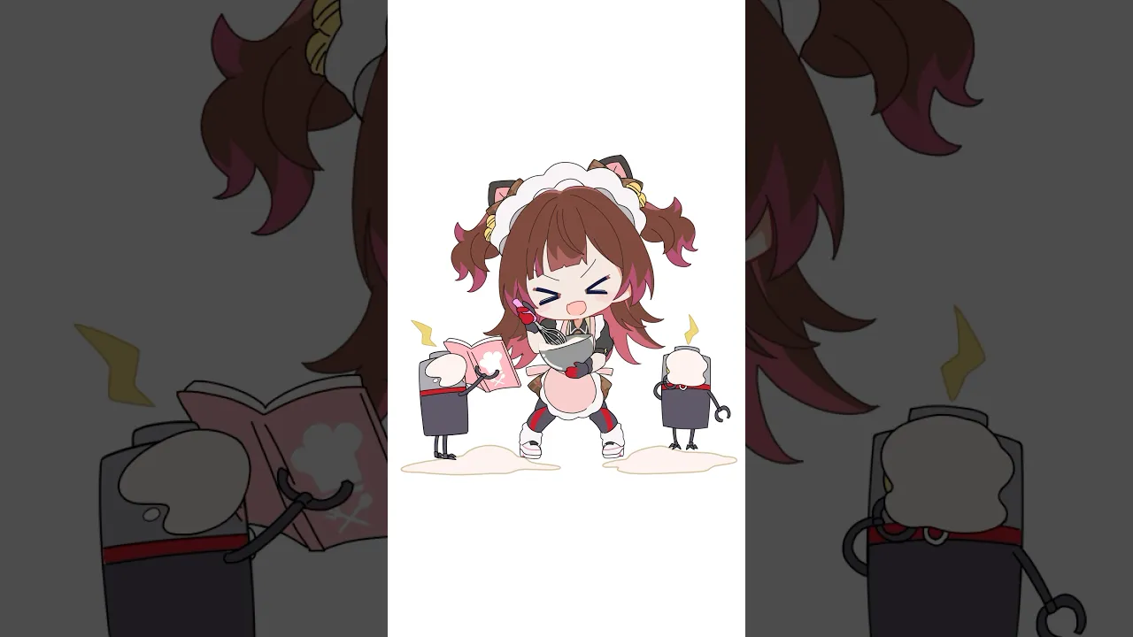 【#プチロボアニメ】ロボ子さんは料理上手…？ #shorts  #アニメ  #hololive #ホロライブ #ロボ子さん