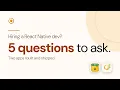 How to Hire a React Native Developer 5 Questions to Ask