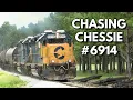 Chasing the Vandalized Chessie Heritage Unit - CSXT 6914