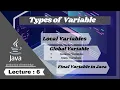 Types of Variables in java and lecture - 6 URDU HINDI
