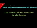 Machine Learning Section 2 Data Cleaning and Preprocessing Lesson 15 Machine Learning