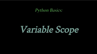 Python Basics Variable Scope