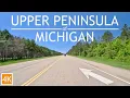 Brevort to Munising Michigan Scenic Upper Peninsula Drive in 4K - Rain and Shine