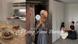 My Living Alone Diaries | Cozy fall evening at home, bestie came to visit...🍂🤍🫧🎀