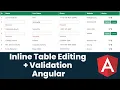 Inline Table Editing with Validation In Angular Angular Tutorial