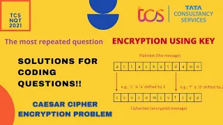 TCS NQT 2021 Previously Asked Coding Question Solution Caesar Cipher Encryption