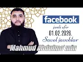Lagu #MAHMUD #ABDULMO'MIN #FACEBOOKdagi #JONLI #EFIR 01.02.2026. kungi suhbat