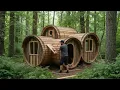 Download Lagu Man Builds a Unique Barrel House from Logs and Branches | Start to Finish