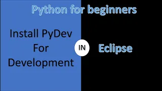 Install PyDev in eclipse for python Development Python Tutorial part 1