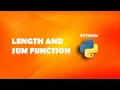 Length and sum function in Python Python Tutorials For Beginners In Hindi