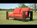 DIY Modern Outdoor Sofa - Shou Sugi Ban Limited Tools Free Plans