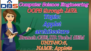 DBS - APPLET ARCHITECTURE UNIT-5 APPLETS CSE II YEAR-1st SEM OOPS THROUGH JAVA