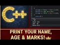 Print name age and marks