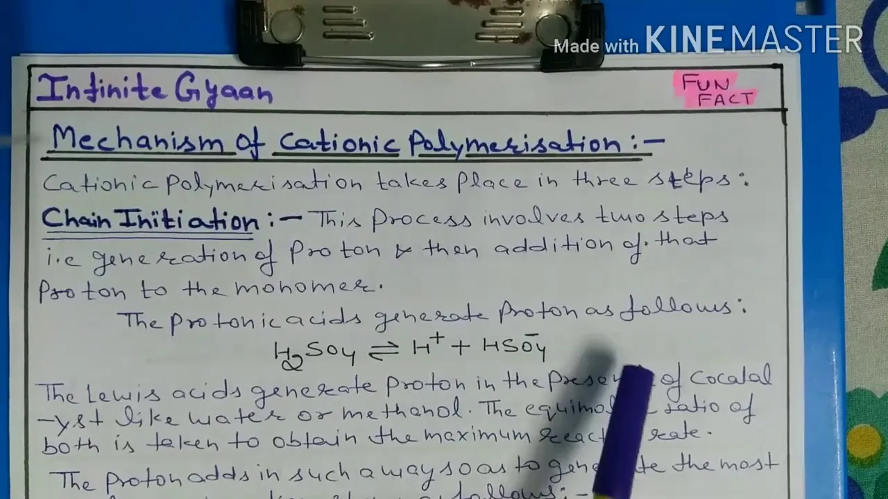 Mechanism of Cationic polymerisation