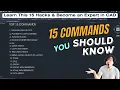 Top 15 Time Saving AutoCAD Commands AutoCAD