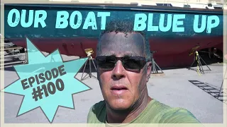 OUR BOAT BLUE UP!!! Wind over Water, Episode #100, applying yacht paint