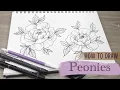 How to draw a peony Tattoo Design