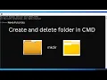 How to Create and delete a folder in Windows using CMD Command Prompt windows 10 11