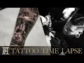 PART ONE Lighthouse tattoo time lapse LONG VERSION First session of nautical themed half sleeve