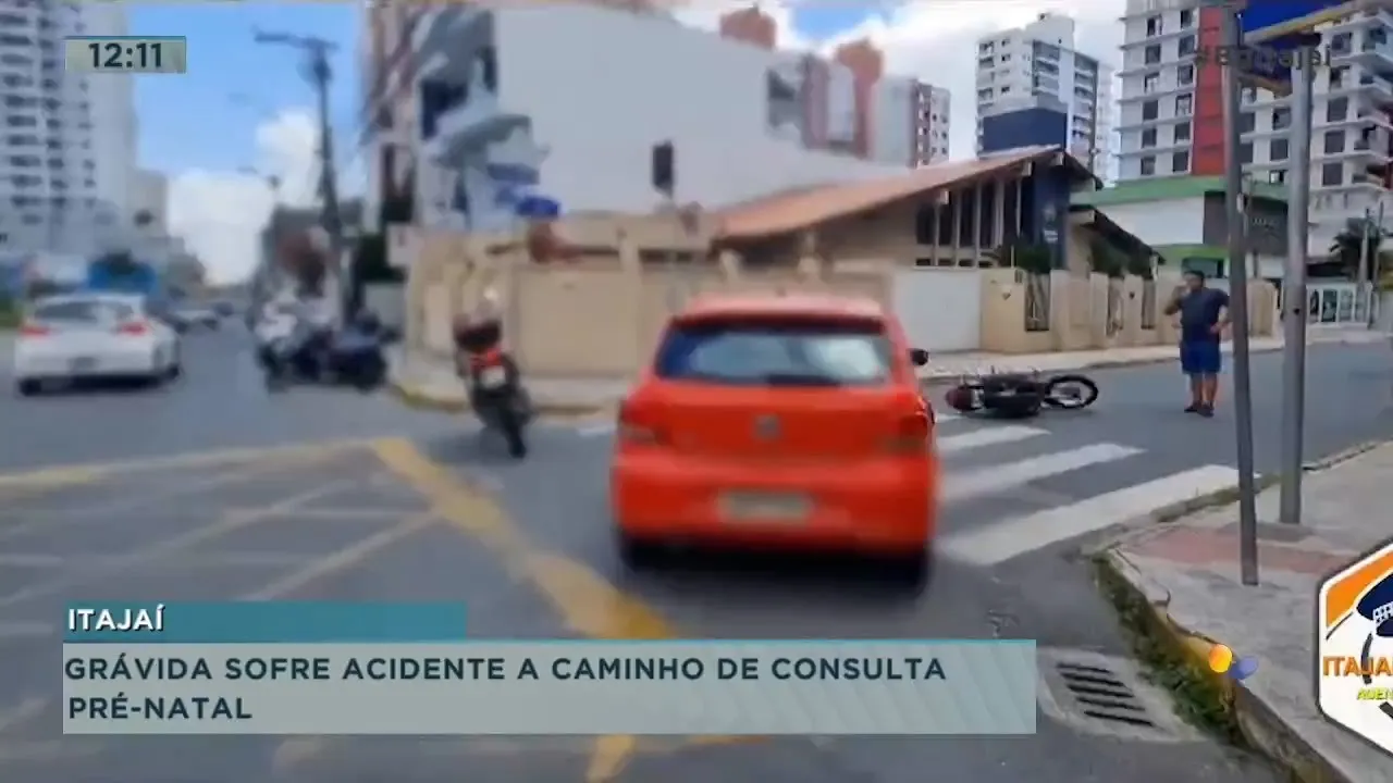 Grávida sofre acidente a caminho de consulta pré-natal em Itajaí