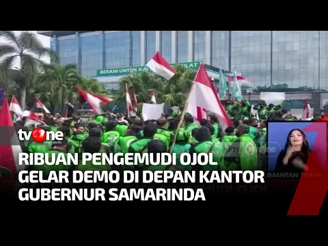 Demo Ribuan Pengemudi Ojol di Kantor Gubernur Samarinda