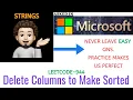 Delete Columns to Make Sorted MICROSOFT Leetcode 944 codestorywithMIK